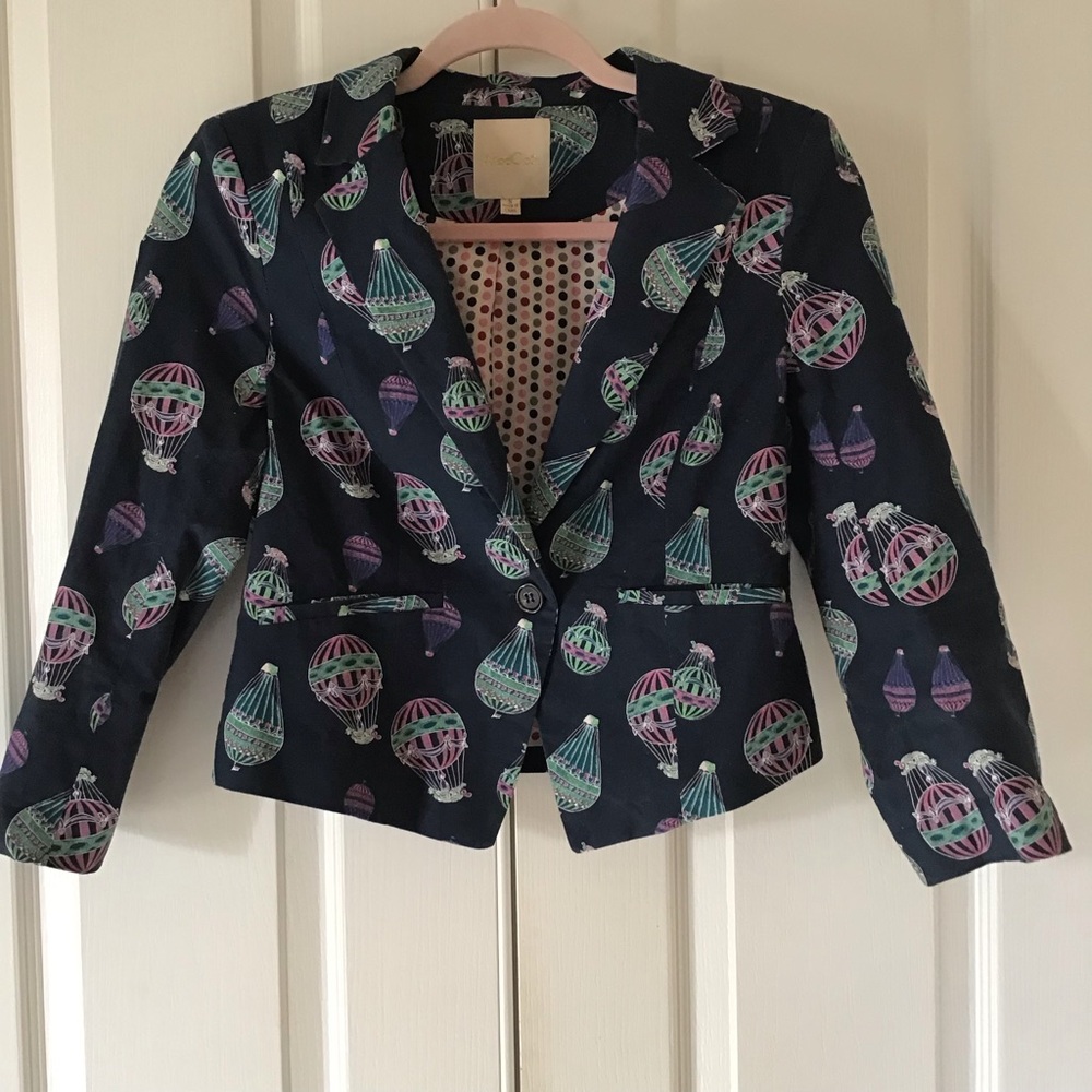 ModCloth hot air balloon print blazer jacket S